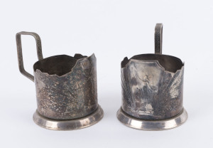 Two Russian tea glass holders, early 20th century, 9cm high, 10cm wide