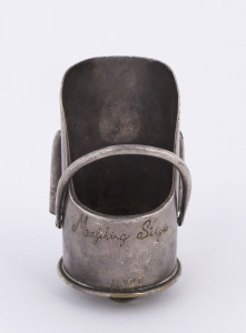 MAFEKING SIEGE 2nd Boer War trench art scuttle, engraved "Mafeking Siege, 1899". 7cm high, 9cm long