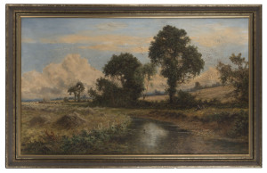 DANIEL SHERRIN (English, 1868 - 1940), A river landscape, oil on canvas,