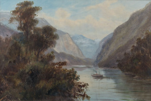 G. MALCOLM (New Zealand), Lake Scene, oil on board, signed and dated 1900 lower right, 30 x 44cm.
