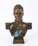 KING GEORGE VI coronation bust, painted chalk ware, circa 1936, ​33cm high