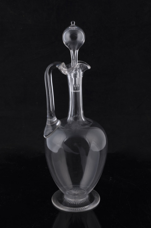 An antique English glass claret jug with stopper, circa 1860, ​32cm high