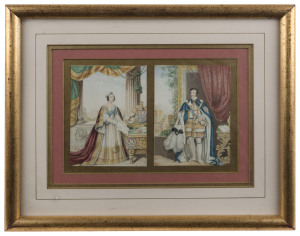 GEORGE BAXTER (1804-1867), Queen Victoria and Prince Albert, circa 1860, oil prints, framed together, 31 x 38cm overall