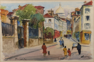 FERNAND GUIGNIER (1902 - 1980), Montmartre, watercolour, signed and dated 1963 lower right,