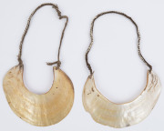 Two Kina shell necklaces, Melpa tribe, Papua New Guinea, 20cm and 19cm wide