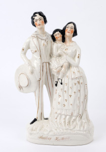 "SAILORS RETURN" antique Staffordshire pottery figural statue, 19th century, 35.5cm high