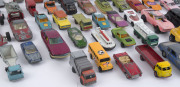 DIE CAST CARS: large quantity of mostly cars with TEKNO (Denmark) Volvo PV544-822, CORGI Mercedes-Benz 220 SE Coupe, DINKY Telephone Service Van model #261, other by MATCBOX/LESNEY, TONKA, MATTEL, etc; also few trucks & tanks and a few parts; mixed condit - 5