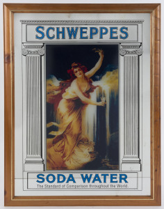 SCHWEPPES SODA WATER reproduction advertising mirror, late 20th century, ​framed 83 x 61cm overall