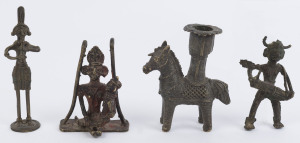 Four antique Indian bronze statues, 19th/20th century, the largest 13cm high