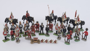 BRITAINS MODELS - PAGEANTRY: lead figures (15), with five on horseback including Queen Elizabeth II, plus another 16 later alloy figures, (31)