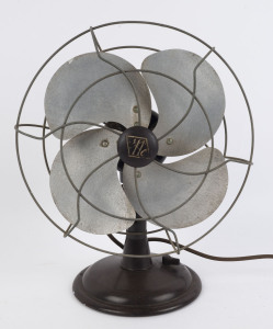 A vintage electric table fan, bakelite and metal, Australian made by "M. A.C.", circa 1930s, ​42cm high