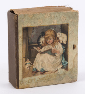 "Our Little Ones Library": collection of children's illustrated miniatures comprising "The Cats Concert", "The Tale of a Dog", "A Rabbit's Tale", "A Birthday Present", "Snapdragon" and "Three Little Maids from School", all but one with 1895-dated dedicati