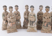 A set of 12 antique Chinese zodiac figures, Ming Dynasty, 16th/17th century, 24cm high - 2