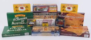 MATCHBOX DIE CAST BOXED SETS: with "The Australian Vintage Collection" of six wine delivery trucks (2 sets), plus a single pack of 6 prestige wine coasters (free gift to subscribers); "Pills, Potions & Powders" comprising six trucks with classic chemist p