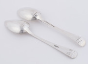 Two antique Dutch silver tablespoons, 's-Gravenhage ,circa 1846; and Fa. Kempen en Zn. Voorschoten, circa 1886. 20.5cm long, 134 grams total - 2