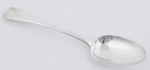 A Georgian sterling silver tablespoon by John Lias of London, circa 1819, ​22cm long, 61 grams