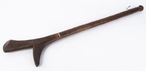 A rifle stock war club, carved wood, Fiji, 19th century, ​104cm long