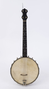 CUCKOO vintage English four string banjo, late 19th early 20th century, ​27cm drumhead, 75cm long