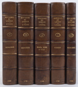 LYSONS, Daniel (1762 - 1834), "The Environs of London: Being an Historical Account of the Towns, Villages, and Hamlets, Within Twelve Miles of That Capital: Interspersed with Biographical Anecdotes." all partially rebound with new end papers. [A.Strahan f