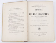 MORGAN, Jacques de, "Histoire du Peuple Arménien depuis les temps les plus reculés de ses annales jusqu'à nos jours. Préface par Gustave Schlumberger. 411 pages; [Berger-Levrault, Paris, 1919], hardbound, with Armenian postage stamps affixed to last page. - 2