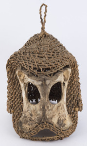 A ceremonial dance mask, bone and woven cane, Papua New Guinea, ​49cm high
