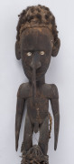 A spear thrower and a flute stopper, carved wood, bamboo, feather, shell, hair and fibre, Papua New Guinea, ​the larger 101cm high - 3