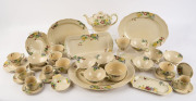 ROYAL DOULTON English porcelain dinner ware and table ware, circa 1930s. Complete dinner set for 8 people, plus 6 teacups and 4 coffee cups, (86 pieces).