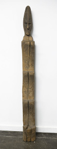 House steps with spirit figure top, carved wood, Blackwater Lakes, Papua New Guinea, ​180cm high