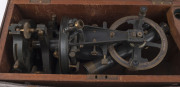 An antique theodolite in original mahogany box and leather field case, 19th century, the case 47cm wide - 2