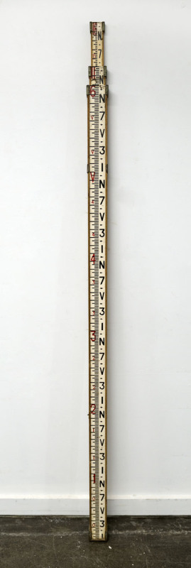 Surveyor's vintage measuring staff, early 20th century, 6 feet to 16 feet