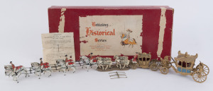 BRITAINS MODELS - STATE COACH OF ENGLAND: horse-drawn carriage pulled by a team of eight mounted horses arranged in pairs, in original box.