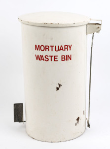 MORTUARY waste bin, painted metal with zinc insert, early 20th century, ​46cm high