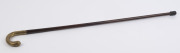 A fine antique walking stick with three toned gold finish and niello handle on snakewood shaft, possibly Russian, 19th century, 90cm high - 2