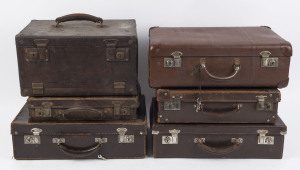 Six antique and vintage travel cases, early to mid 20th century, ​the largest 45cm wide