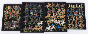 BRITAINS 'DEETAIL' SERIES - PAINTED PLASTIC FIGURES ON METAL BASES: large assortment including on-horseback figures (40) and on-foot figures (67), various series represented include US Cavalry, American Indians, Arab/Bedouin warriors and Mexican-American 