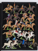 BRITAINS 'DEETAIL' SERIES - PAINTED PLASTIC FIGURES ON METAL BASES: large assortment including on-horseback figures (40) and on-foot figures (67), various series represented include US Cavalry, American Indians, Arab/Bedouin warriors and Mexican-American - 4