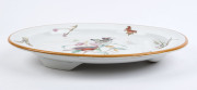 WEDGWOOD antique English porcelain meat platter with butterflies and birds, 19th century, ​impressed stamp "WEDGWOOD", 48cm wide - 2