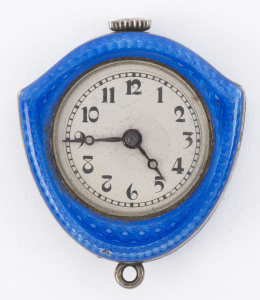 A nursing pendant watch, Swiss manual movement in beautifully enamelled silver case, circa 1925, ​3cm high