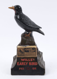 "WILLS's EARLY BIRD TOBACCO" painted chalk ware point of sale advertising statue, late 19th century, ​30cm high