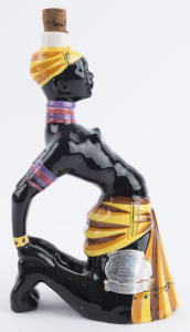 DRIOL LIQUEUR vintage ceramic decanter in the form of a Nubian woman, circa 1930s, 31cm high