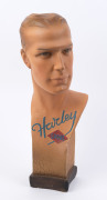 HARLEY SPORT Art Deco male shop mannequin bust, painted chalk ware, circa 1920, 58cm high