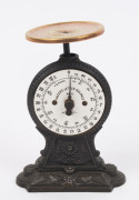 SALTER No.II Letter Balance scales, cast iron with enamel dial and brass top, 19th century, ​17.5cm high