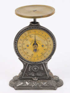 SALTER No.II Letter Balance scales, cast iron with brass dial and brass top, 19th century, ​17.5cm high
