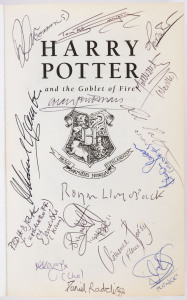 HARRY POTTER AND THE GOBLET OF FIRE: paperback edition (Bloomsbury Publishing, 2000), signed by numerous cast members including Daniel Radcliffe, Emma Watson, Maggie Smith, Michael Gambon, Alan Rickman, Roger Lloyd Pack, Katie Leung, Brendan Gleeson, Clem