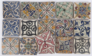 Group of 16 assorted eastern tiles, 20th century, 10 x 10cm each