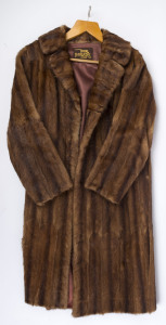 A vintage three quarter length fur coat, mid 20th century