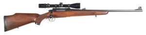 TIKKA MOD 55 B/A C/F SPORTING RIFLE: 222 Rem; 3 shot mag; 22.75" barrel; vg bore; standard sights plus fitted with a Bushnell 3X-9X banner scope with g. optics; retaining almost all original factory finish; vg chequered pistol grip stock & forend; gwo & v