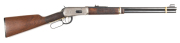 WINCHESTER MOD.94 L/A FULL MAG CARBINE: 30-30 Cal; 6 shot mag; 20" barrel; exc bore; standard sights; faded gold finish to bands; matt silver finish to action; thin blue to lever; gold to under action tang; g. stock with oak leaves & acorn panels to both