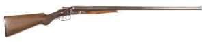 IVER JOHNSON'S HERCULES SxS B.L.N.E SHOTGUN: 12G; 30" barrels; vg bores; tight on the face; 2¾" chambers & choked MOD & MOD; tapered machine cut rib marked IVER JOHNSON'S ARMS & CYCLE WORKS FITCHBURG MASS U.S.A.; g. profiles, clear address & markings; gun