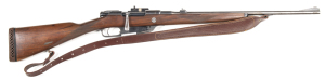 MAUSER MOD.1888 B/A SPORTING RIFLE: 8x57; s/shot mag; 24.5" barrel; g. bore; standard sights plus fitted with a Pachmayr sight to lhs of receiver; fitted with a turned down spoon shaped bolt handle; grey finish to all metal; g. stock with chequered wrist 